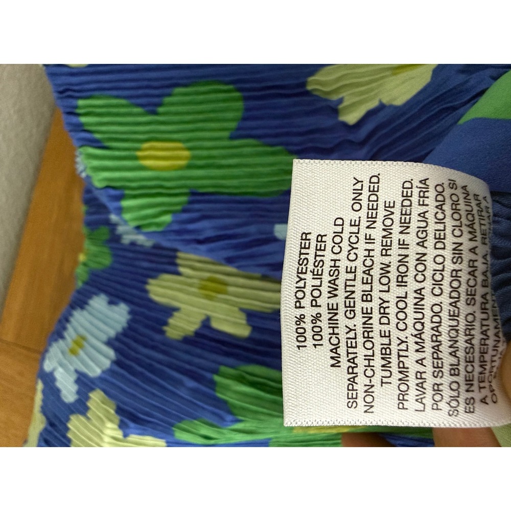 Target Black History Month Floral Plisse Button Down Shirt Blue Green XXL - Picture 4 of 7
